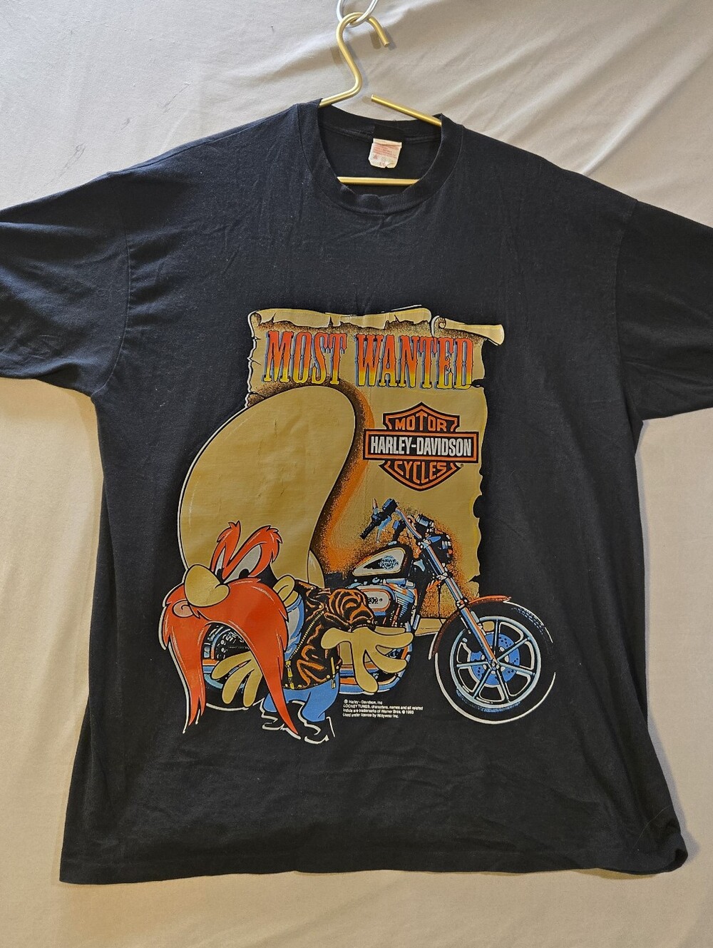 Harley-Davidson Black Short Sleeve 'Most Wanted' Graphic Tee with Yosemite Sam